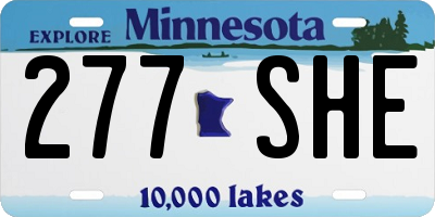 MN license plate 277SHE