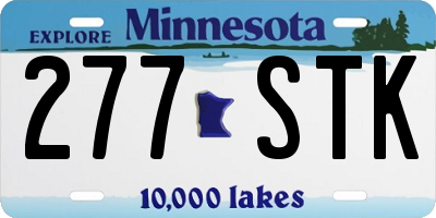 MN license plate 277STK