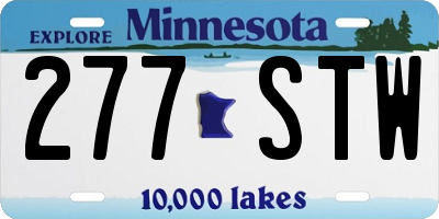 MN license plate 277STW