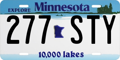 MN license plate 277STY