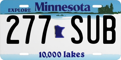 MN license plate 277SUB
