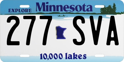 MN license plate 277SVA