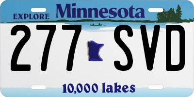 MN license plate 277SVD
