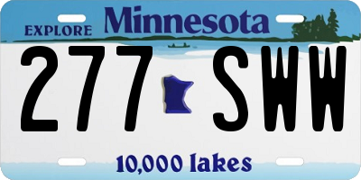 MN license plate 277SWW