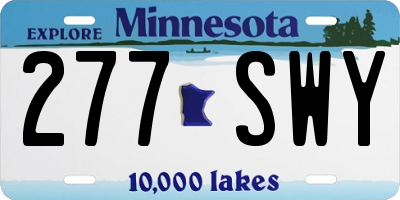 MN license plate 277SWY