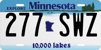 MN license plate 277SWZ