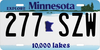MN license plate 277SZW