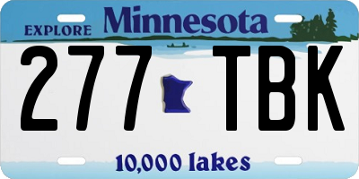 MN license plate 277TBK