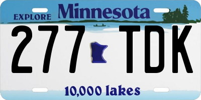 MN license plate 277TDK