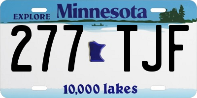 MN license plate 277TJF