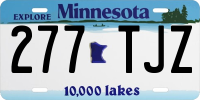 MN license plate 277TJZ