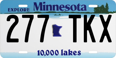 MN license plate 277TKX