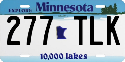 MN license plate 277TLK
