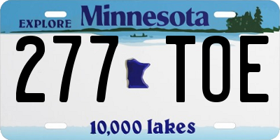 MN license plate 277TOE