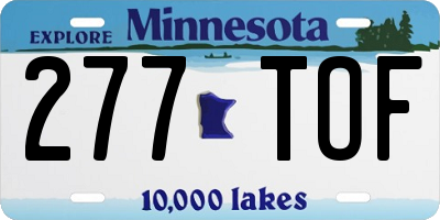 MN license plate 277TOF