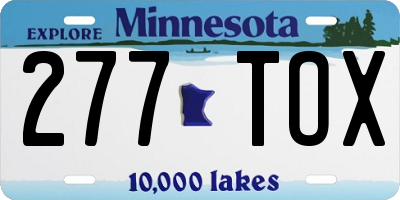 MN license plate 277TOX