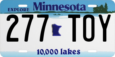 MN license plate 277TOY