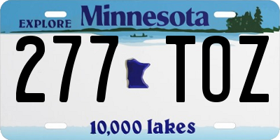 MN license plate 277TOZ