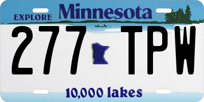 MN license plate 277TPW