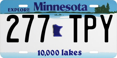MN license plate 277TPY