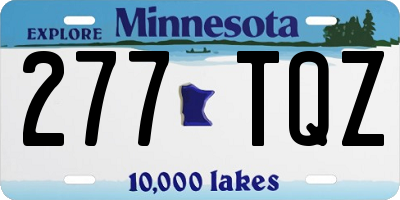 MN license plate 277TQZ