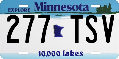 MN license plate 277TSV