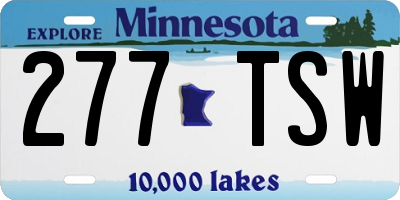 MN license plate 277TSW