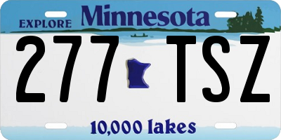 MN license plate 277TSZ