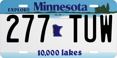 MN license plate 277TUW