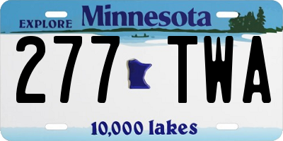 MN license plate 277TWA