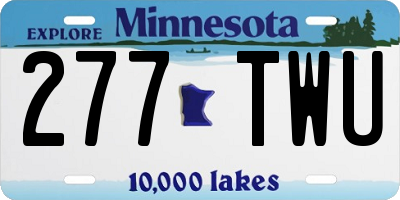 MN license plate 277TWU