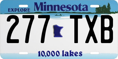 MN license plate 277TXB