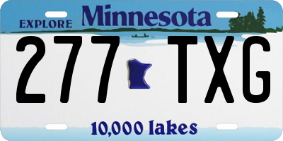 MN license plate 277TXG