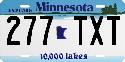 MN license plate 277TXT