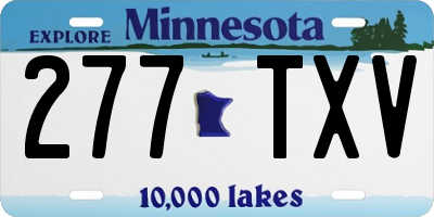 MN license plate 277TXV