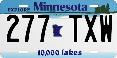 MN license plate 277TXW