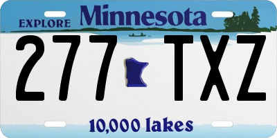 MN license plate 277TXZ