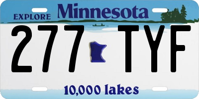 MN license plate 277TYF