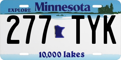 MN license plate 277TYK