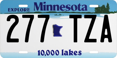 MN license plate 277TZA