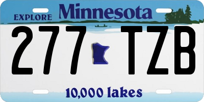 MN license plate 277TZB