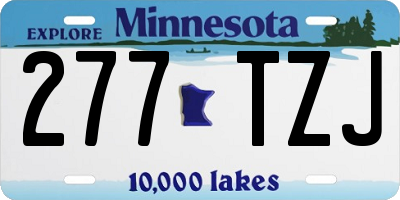 MN license plate 277TZJ