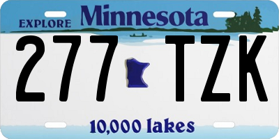 MN license plate 277TZK