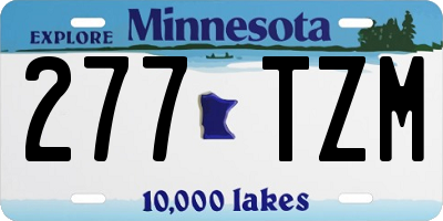 MN license plate 277TZM