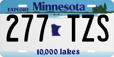 MN license plate 277TZS