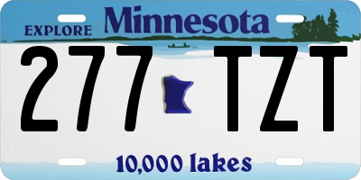 MN license plate 277TZT