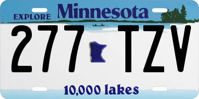 MN license plate 277TZV
