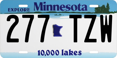 MN license plate 277TZW