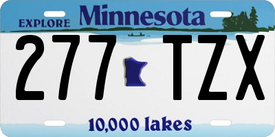 MN license plate 277TZX