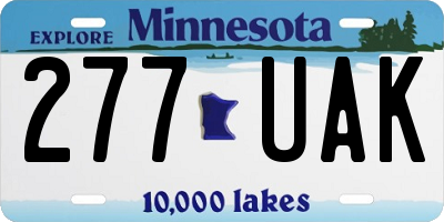 MN license plate 277UAK